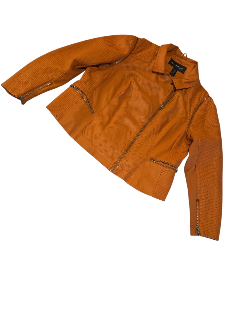 ASHLEY STEWART Zip-Front Faux Leather Jacket